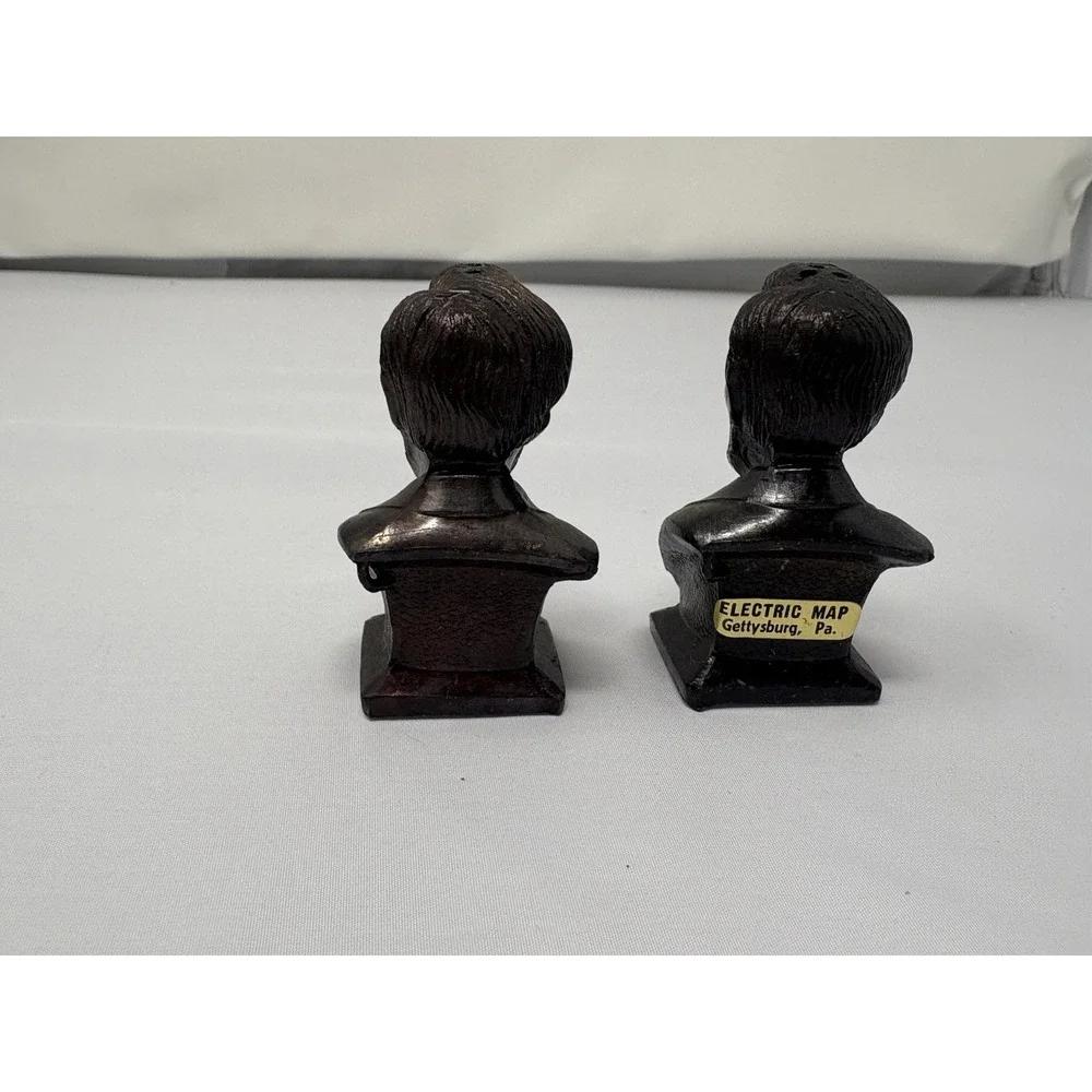 Vintage Abraham Lincoln  Bronze Salt & Pepper Shakers Retro President History